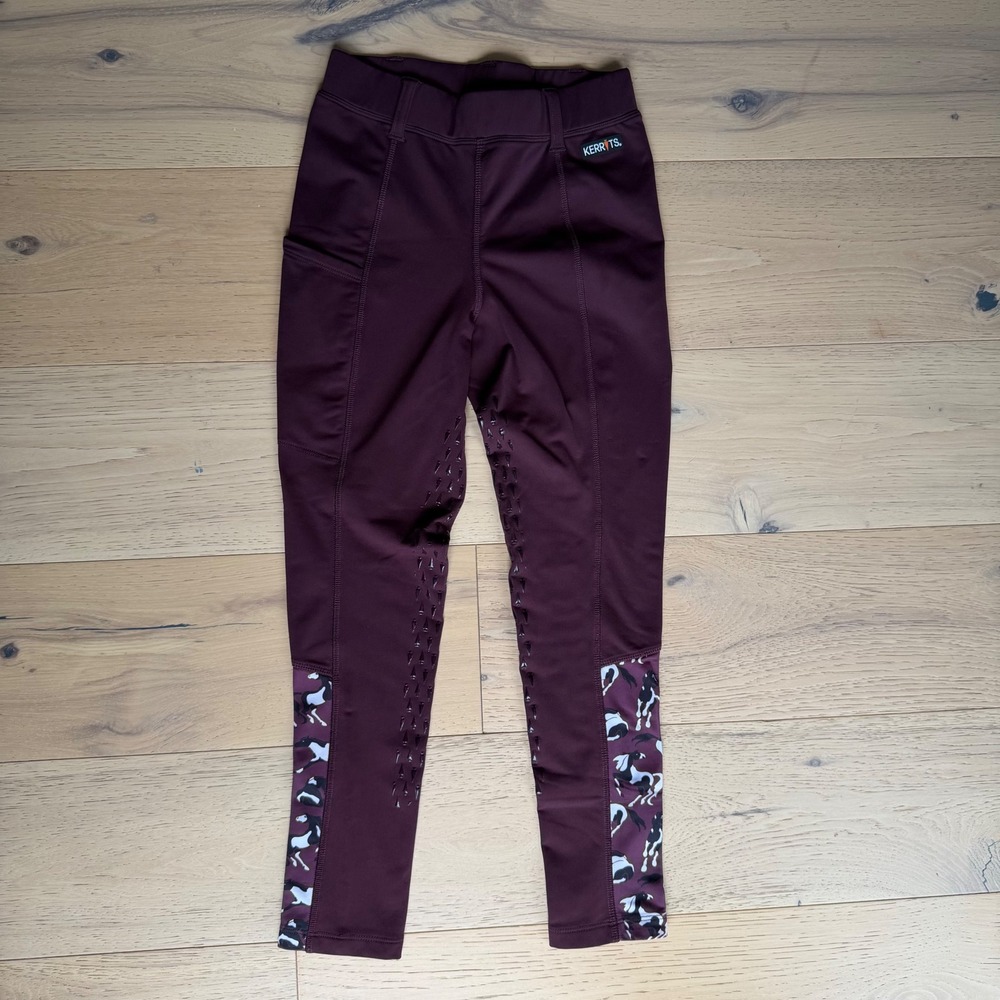 Kerrits Women Plum Burgundy Full Seat Silicone Grip Riding Tights Size M